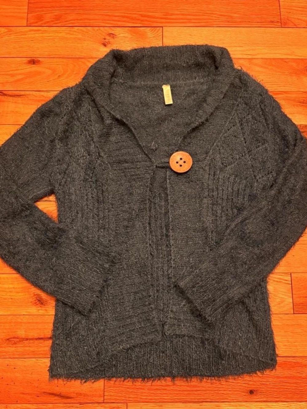 Soybu Teal Shawl Collar Button Cardigan